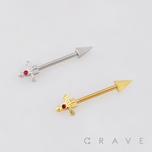 MEDIEVAL SHARP SWORD DAGGER 316L SURGICAL STEEL NIPPLE RING